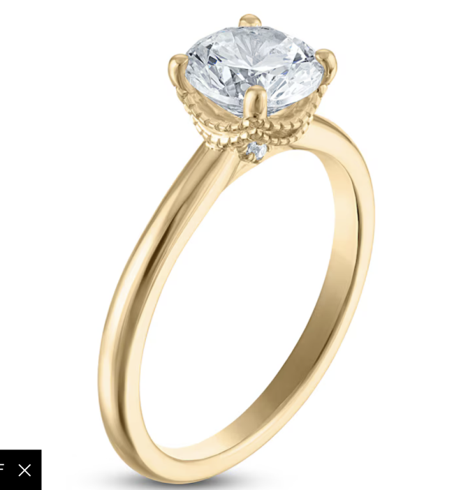 1.5 Carat Lab-Created Round Diamond Solitaire Engagement Ring in 18K Yellow Gold (F/SI2) - Image 2